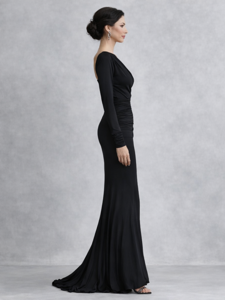 Giovanna | Abito Maxi Monospalla Drappeggiato