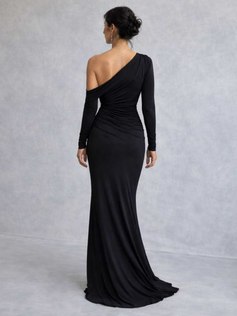 Giovanna | Abito Maxi Monospalla Drappeggiato