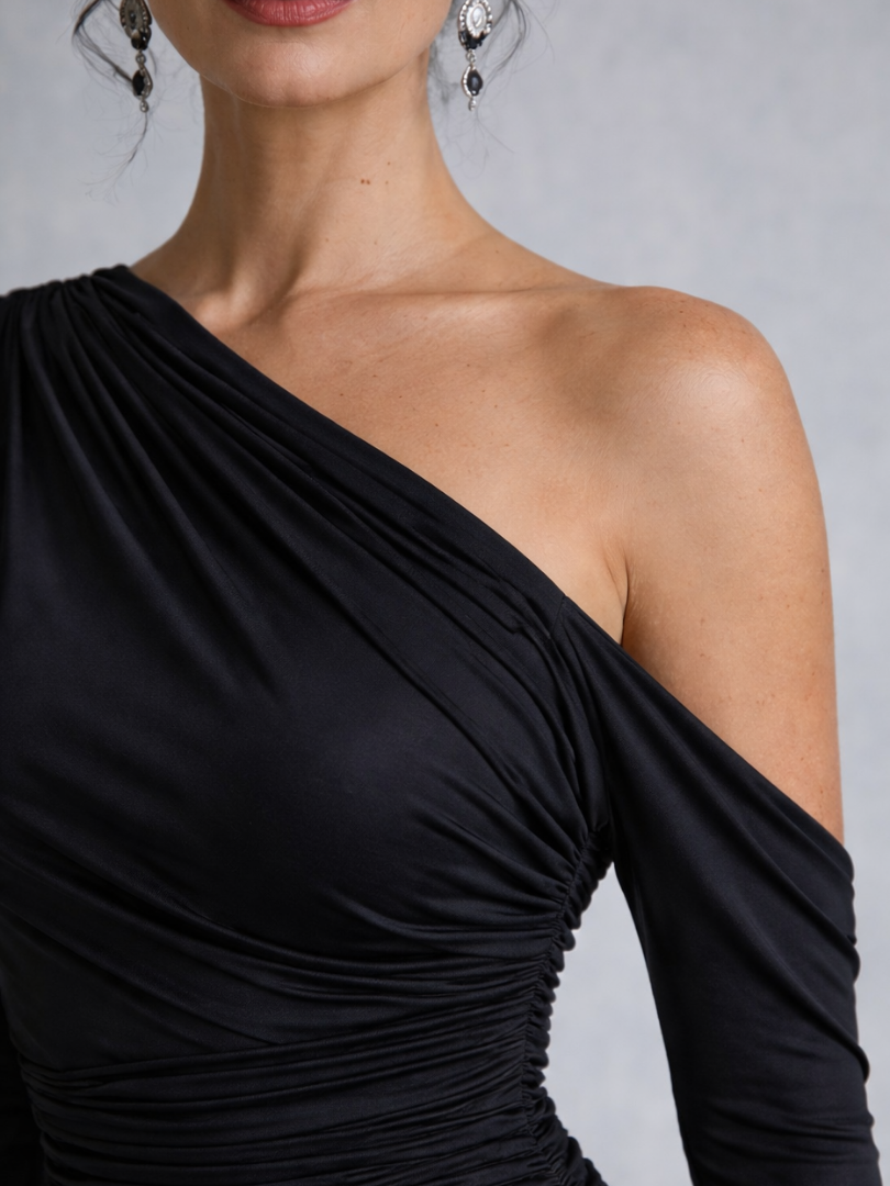 Giovanna | Abito Maxi Monospalla Drappeggiato